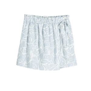 Madewell Linen Skort Tie-Waist Abstract Flora